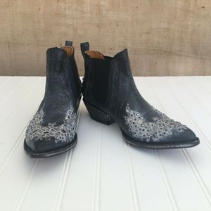 Old Gringo Navy Blue Studded Ankle Bootie  8 1/2 B
